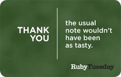 Ruby Tuesday Thank You Gift Card