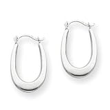 14k White Gold Polished Hoop Earrings
