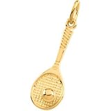 14K Yellow Gold Tennis Racket Charm