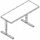 60 x 18 x 22 1/2 to 32 1/2 Height Adjustable Training Table without Grommets (HONED1860NQQQ) Category: Flipper and Training Table Bases