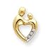 14k Heart Shaped .05ct. Diamond Mother and Child Pendant