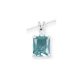 .925 Silver, Blue Topaz & CZ Pendant