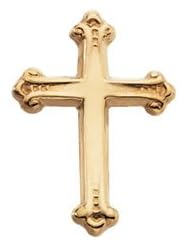 14K Yellow Gold 15.00X10.50 mm Cross Lapel Pin