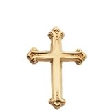 15.00X10.50 Mm 14K Yellow Gold Cross Lapel Pin