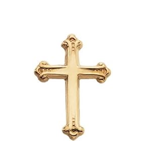 14k Yellow Gold Cross Lapel Pin 15x10.5mm by 