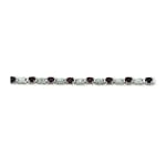 Sterling Silver Garnet and Diamond X and O Bracelet