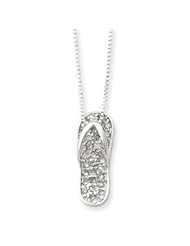 Sterling Silver Pink CZ Slide w/ 18" Box Chain