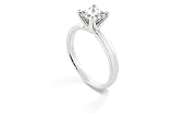 0.75 Ct Princess E/VS Certified (Clarity Enhanced) Solitaire Diamond Engagement Ring in 14KW
