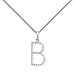 18ct White Gold Diamond 'B' Initial Pendant. 18inch chain included