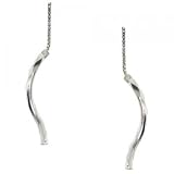 New Sterling Silver Dangling Spiral Threader Earrings