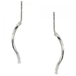 Dangling Spiral Threader Earrings Crafted in Solid Sterling Silver