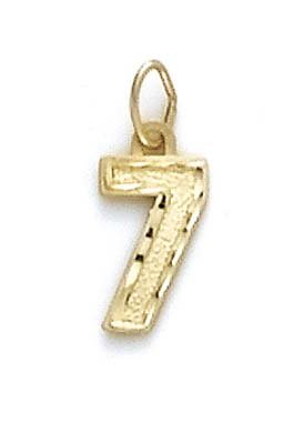 14k Small Sport Number 7 Pendant