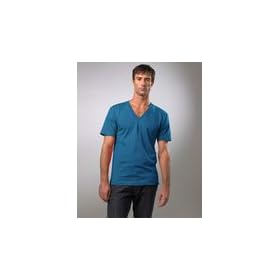 Buy American Apparel 2456ORG Organic V Neck Short Sleeve Shirt by American Apparel