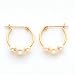 14k Triple Pearl Bead Hoop Earrings
