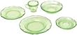 Miniature Chrysnbon 5 Piece Dish Set in Green Depression Glass