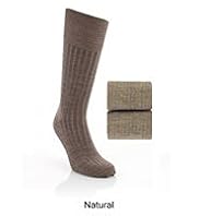 2 Pairs of Lambswool Blend Long Socks