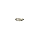 aegean 24 kt gold soup bowl with 2 handles by l objet