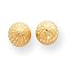 14k Satin and Diamond-Cut 6mm Ball Post Earrings