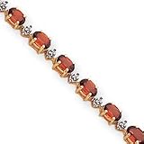 14k Fancy Diamond Garnet Bracelet - 7 Inch
