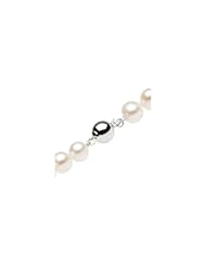 Freshwater Cultured White Pearl Strand in Sterling Silver ( 07.75-Inch )
