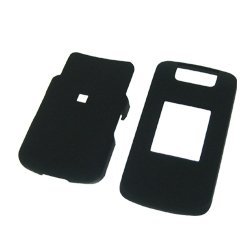 RIM Blackberry Pearl Flip 8220 Black Rubberize Textured Snap-On Case Cover with Removable Swivel Belt Clip