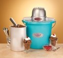 Nostalgia Blue Plastic Bucket Ice Cream Maker 4-QT