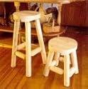 Bucksnort Unfinished White Cedar Bar Stool 18" in Set of 2