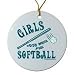 Porcelain Girls Just Wanna Play Softball Ornaments
