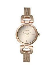 DKNY Round Stainless Steel Mesh Bracelet - Rose Womens watch #NY2102