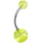 7/16 Yellow Marble Belly Button Ring