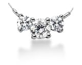 0.80CTW Classic Round Diamond Three Stone Necklace in Palladium