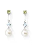9ct Diamond Topaz Peridot Pearl Earrings