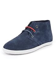 Leather Contrast Sole Desert Trainers