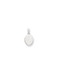 18in Rhodium-plated Small Polished Oval Locket Necklace