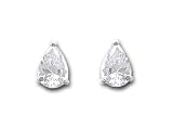 14kt White Gold Pear Shape Cubic Zirconia Earrings