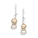 Peach and White Cultured Freshwater Pearl Children's Earrings
