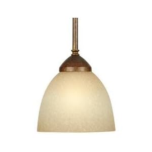 Mini-Pendant with Frosted Amber Glass