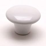 1 1/2'' Dia Ceramic White Knob