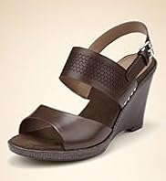 Footglove™ Fashion Leather Wide Fit Punch Hole Wedge Shoes