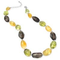 Buy .925 Silver, Smoky Quartz, Lemon Quartz and Citrine Necklace- 18 by Element Jewelry & Accessories