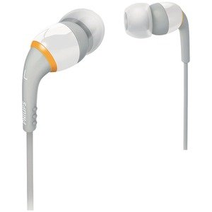 New High Quality Philips She9551 28 Sport In-Ear Headphones White Ergonomic Angled Acoustic Noise Isolation (HEADPHONES)