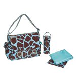 Kalencom - Coated Double Buckle Bag - Giraffe - Chocolate/Blue