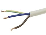 Cable d'alimentation H05VV-F - 3 x 1.5mm , BLANC, 10m