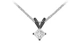 14K Black Gold : Princess-cut Diamond Solitaire Pendant - 0.25 CT TW.