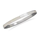White Shell Bangle Bracelet 5mm Wide