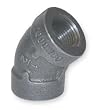 Industrial Grade 1LBK6 Elbow, 45 Deg, Galv Malleable Iron, 3 In