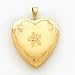 14k Gold Filled with Diamond 2-frame Heart Locket with 20 inch Sterling Silver Chain