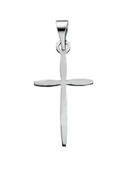 14K White Gold Cross Pendant by US Gems
