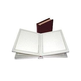 Adorama Pro Photo Album, Burgundy Leatherette Cover with 12 Library Bound Off White Pages, Holds 24 5x7 Prints