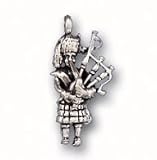 Sterling Silver Charm Pendant Bagpiper Piper Scotland Music